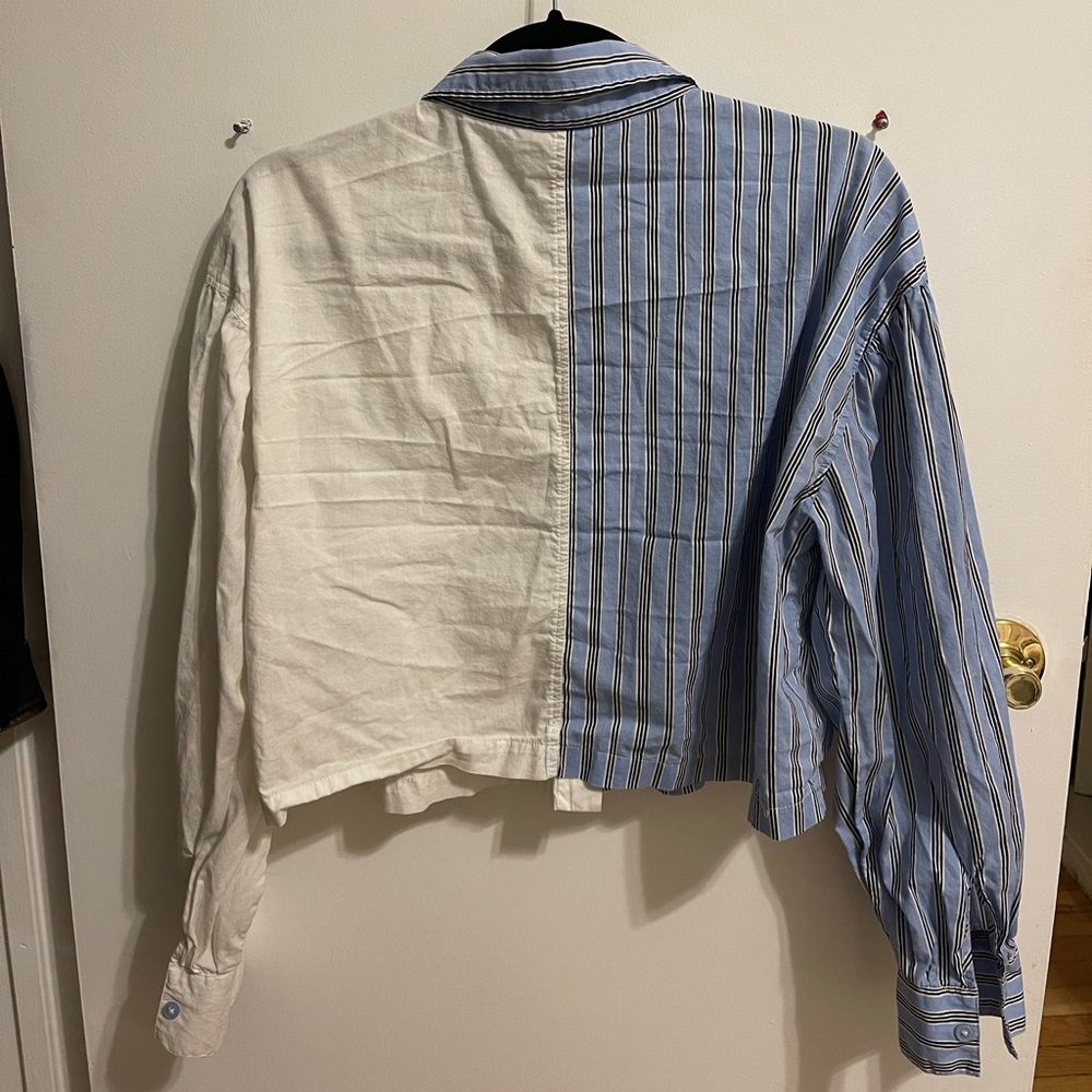 Cropped Long Sleeve button down shirt